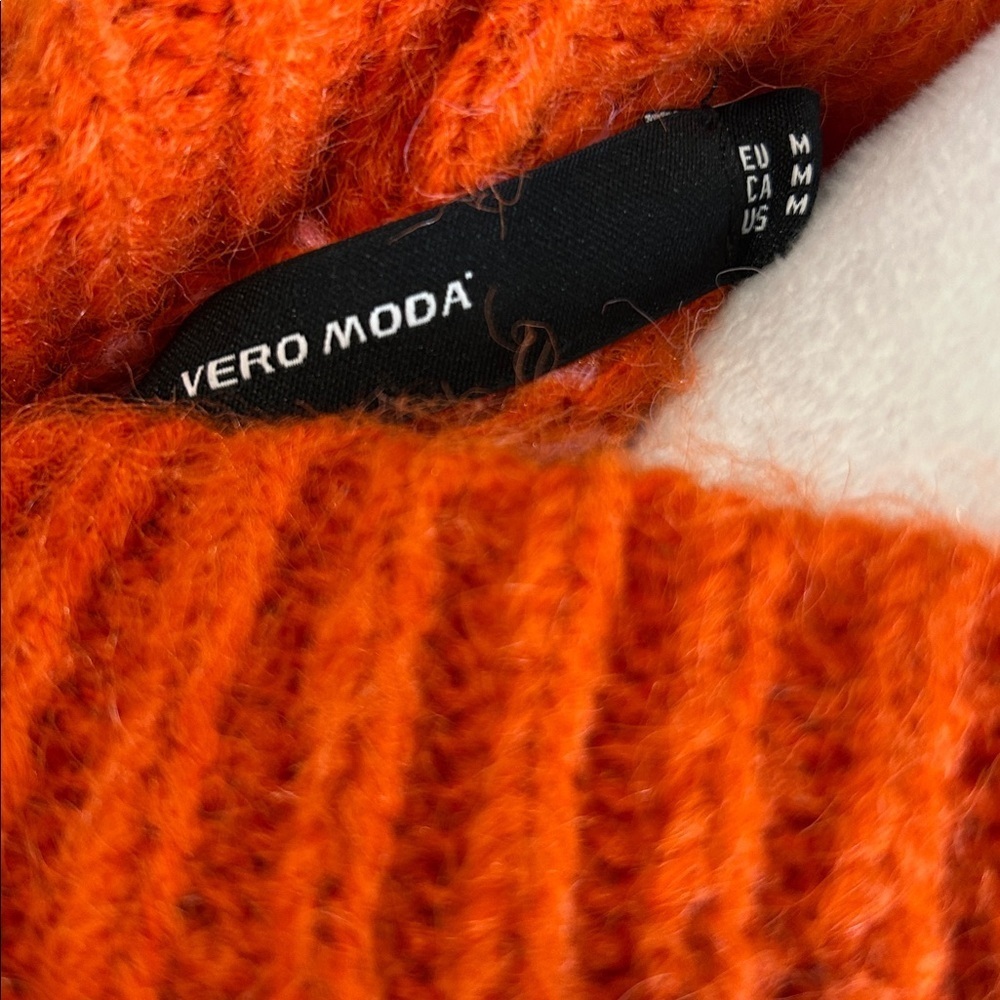 Vero Moda Vibrant Orange Knit Sweater, VERO MODA Sweater 'KAMMA' in Orange SizeM - Picture 2 of 11